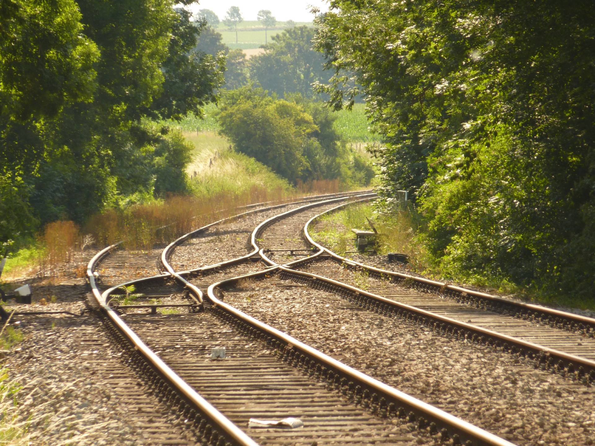 Photograph of train tracks in the countryside