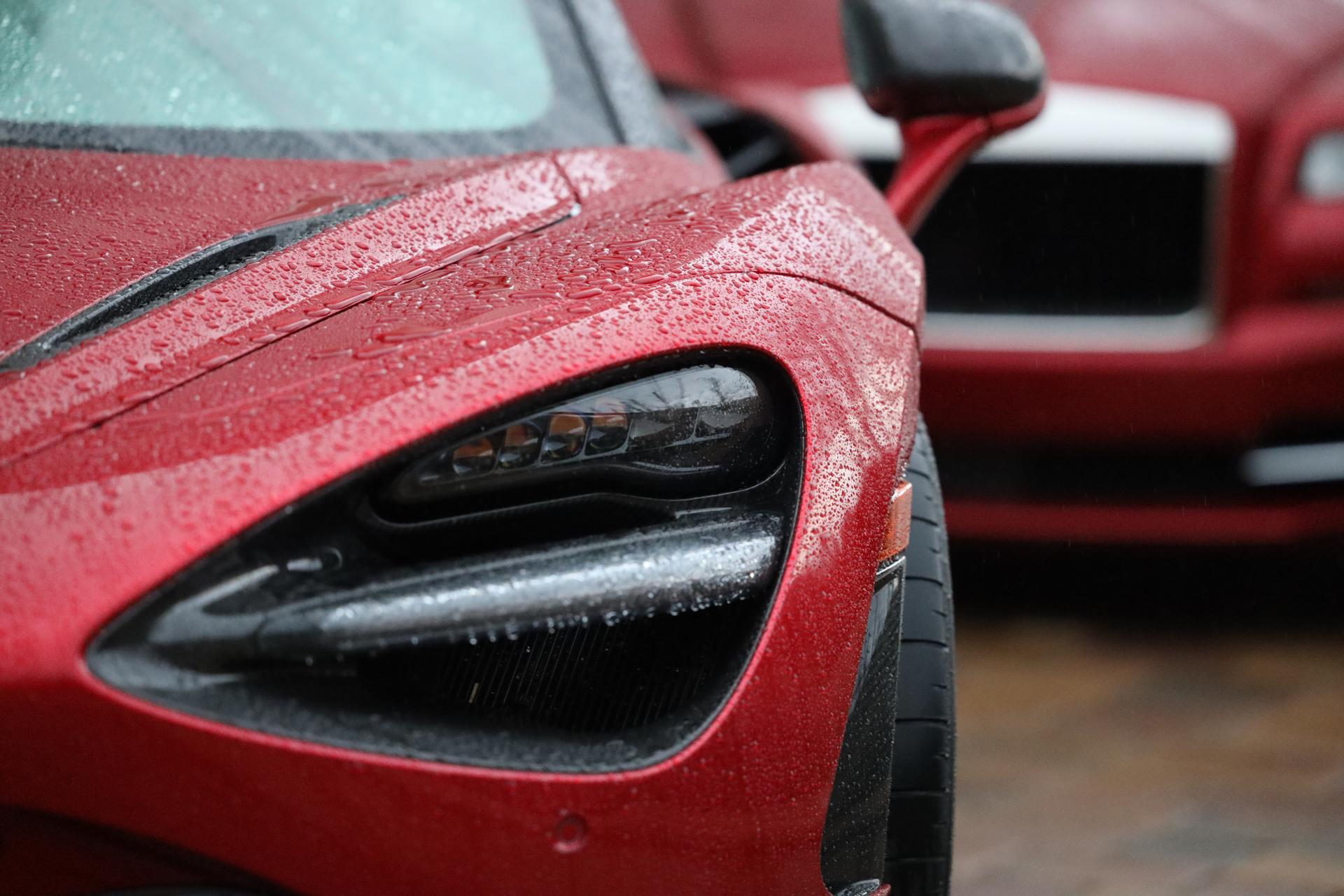 Photograph of a red McLaren car
