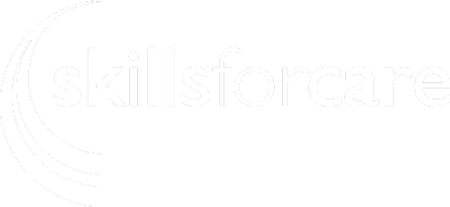 Skills for Care logo - white